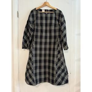 Trade-mark Clothing Brand TRDMRK Dress Shift dress 3/4 sleeve plaid 100%cotton L